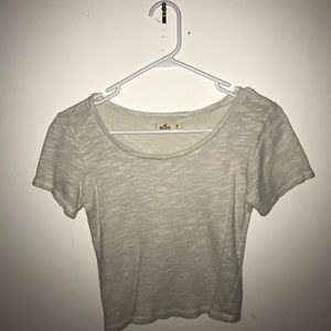 Off-White Hollister Short Sleeve Crop Top